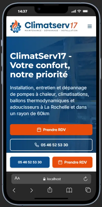 Vue mobile ClimatServ17