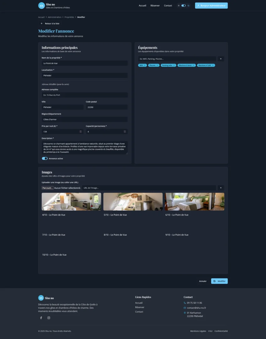 Gestion des propriétés Shu-no